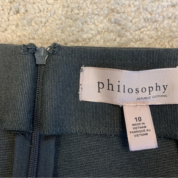 PHILOSOPHY dark charcoal gray stretchy pencil skirt Sz 10 - Picture 6 of 11